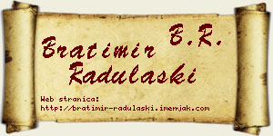 Bratimir Radulaški vizit kartica